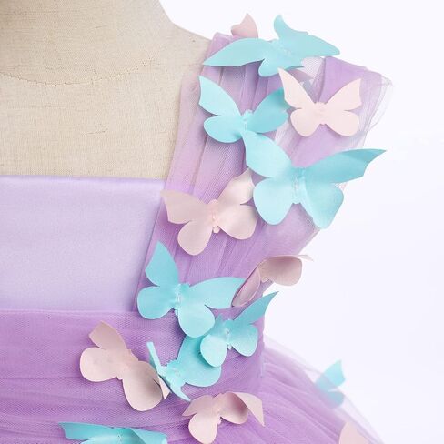 Baby Girl Butterfly Dress Toddler Sleeveless Butterfly Tulle Dresses Birthday Pageant Wedding Party High Low Dresses in Saudi Arabia