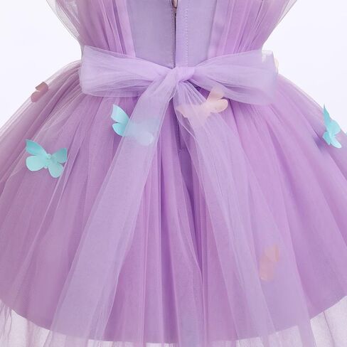 Baby Girl Butterfly Dress Toddler Sleeveless Butterfly Tulle Dresses Birthday Pageant Wedding Party High Low Dresses in Saudi Arabia