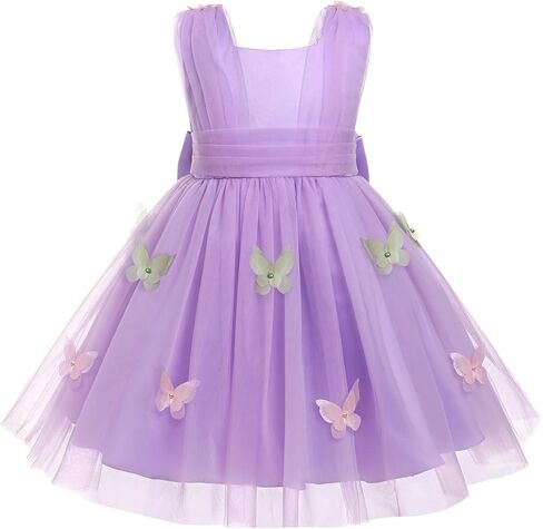 Baby Girl Butterfly Dress Toddler Sleeveless Butterfly Tulle Dresses Birthday Pageant Wedding Party High Low Dresses in Saudi Arabia
