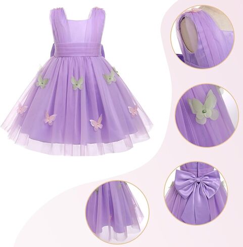Baby Girl Butterfly Dress Toddler Sleeveless Butterfly Tulle Dresses Birthday Pageant Wedding Party High Low Dresses in Saudi Arabia