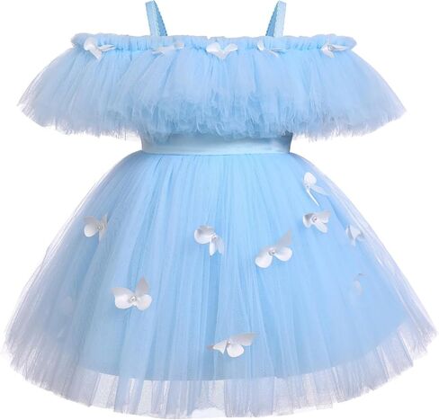 Baby Girl Butterfly Dress Toddler Sleeveless Butterfly Tulle Dresses Birthday Pageant Wedding Party High Low Dresses in Saudi Arabia