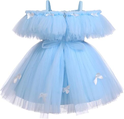 Baby Girl Butterfly Dress Toddler Sleeveless Butterfly Tulle Dresses Birthday Pageant Wedding Party High Low Dresses in Saudi Arabia