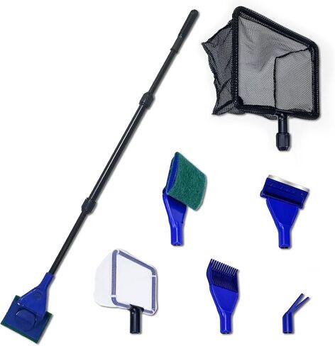 منظف ​​حوض السمك 6 في 1 من Wedoelsim، شباك صيد أداة نظيفة، مشط الحصى، فرشاة خزان الأسماك، مشبك العشب المائي، مكشطة الطحالب in Kuwait
