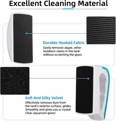 DaToo 2 Pieces Aquarium Magnetic Brush Glass Fish Tank Algae Scrapers Glass Cleaner Floating Scrubber Aquarium Clean Brush (Size M) in Saudi Arabia