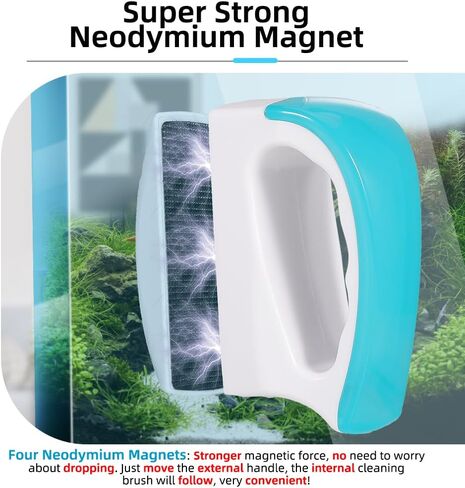 DaToo 2 Pieces Aquarium Magnetic Brush Glass Fish Tank Algae Scrapers Glass Cleaner Floating Scrubber Aquarium Clean Brush (Size M) in Saudi Arabia