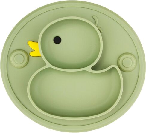 طبق أطفال Qshare، أطباق أطفال محمولة للأطفال الصغار والأطفال، ألواح شفط قوية خالية من مادة BPA للأطفال الصغار، مفرش أطباق من السيليكون آمن للاستخدام في غسالة الأطباق والميكروويف مقاس 9x6x1.4 بوصة in Kuwait