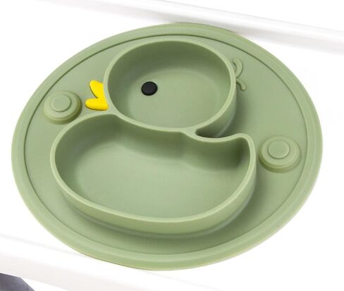 طبق أطفال Qshare، أطباق أطفال محمولة للأطفال الصغار والأطفال، ألواح شفط قوية خالية من مادة BPA للأطفال الصغار، مفرش أطباق من السيليكون آمن للاستخدام في غسالة الأطباق والميكروويف مقاس 9x6x1.4 بوصة in Kuwait