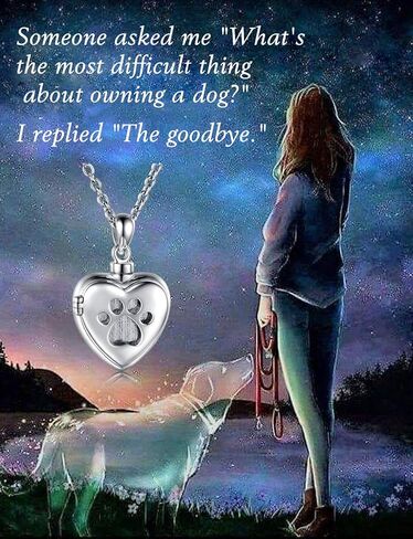 MANBU 925 Sterling Silver Cremation Jewelry for Pet Ash - Memorial Ash Pendant Urn Necklace for Dog Cat Women Remembrance Keepsake Gift for Loss of Loved Furry Friend in Saudi Arabia