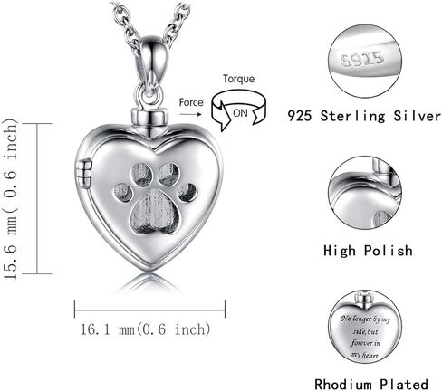 MANBU 925 Sterling Silver Cremation Jewelry for Pet Ash - Memorial Ash Pendant Urn Necklace for Dog Cat Women Remembrance Keepsake Gift for Loss of Loved Furry Friend in Saudi Arabia