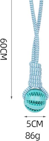 لعبة حبل للكلاب من AKUVU، لعبة كرة مطاطية متينة لتنظيف الأسنان بحبل قطني، لعبة عض الكلاب المولي (برتقالي-أزرق وأخضر) in Kuwait