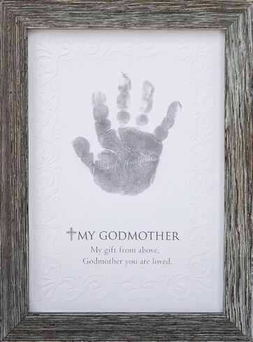 The Grandparent Gift Godmother Godchild Handprint Frame, Grey in Saudi Arabia