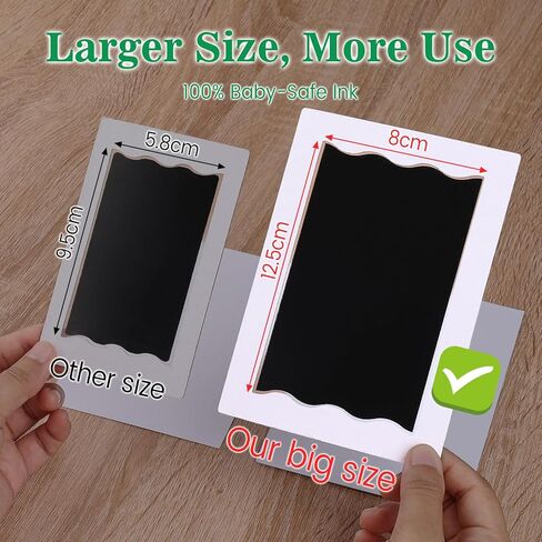 مجموعة يد وبصمة قدم الطفل - وسادة حبر بدون حبر لمجموعة بصمة قدم الطفل، وسادتان حبر كبيرتان الحجم بدون حبر مع 4 بطاقات بصمة، وإطارين للصور، ولوحة حبر نظيفة تعمل باللمس بدون فوضى، مجموعة بصمة يد الطفل in Kuwait