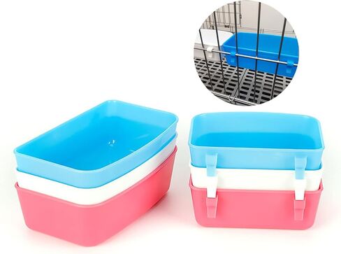 AMZSYLV 6 Pack Rabbit Feeder Waterer Chicken Guinea Pig Cage Food Water Bowl Hanging Watering Container Feeding Dish Coop Cup Treats Drinker for Pigeon Dove Puppy Cat Bird Bath Basin Hamster Bed in Kuwait