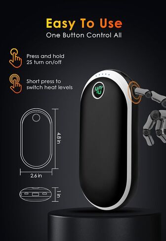 Hand Warmers Rechargeable, 10000mAh Electric Hand Warmer, Reusable Portable Pocket USB Handwarmers with 15 Hours Double-Sided Heating for Women Men Outdoor Camping Skiing in Saudi Arabia