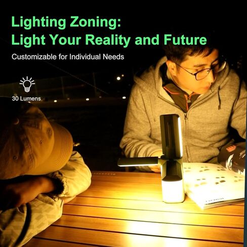 KLARUS CL2 Camping Light,750 Lumen 10400mAh Rechargeable Camping Lantern with Freefolding Panels,7 Light Modes Tent Lights for Camping, Hurricane Emergency,Hiking,Inlude Carabiner,Pouch,Cable in Kuwait