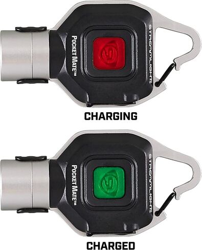 Streamlight 73301 Pocket Mate 325-Lumen Keychain/Clip-on USB Flashlight القابلة لإعادة الشحن، أحمر in Saudi Arabia