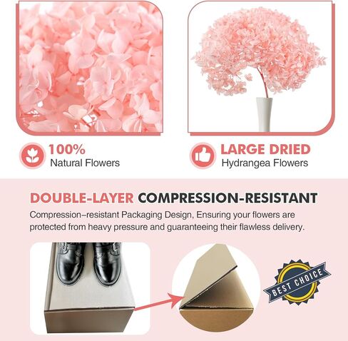 ميهواج قطعة واحدة من زهور الكوبية الوردية المجففة المحفوظة لديكور المنزل - حجم كبير بطول 17 انش مع براعم جذعية بقطر 8-10 انش لدعائم الصور، بتلات الكوبية الحقيقية للمزهرية وترتيبات الزفاف والمكتب in Kuwait