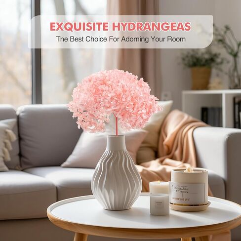 ميهواج قطعة واحدة من زهور الكوبية الوردية المجففة المحفوظة لديكور المنزل - حجم كبير بطول 17 انش مع براعم جذعية بقطر 8-10 انش لدعائم الصور، بتلات الكوبية الحقيقية للمزهرية وترتيبات الزفاف والمكتب in Kuwait