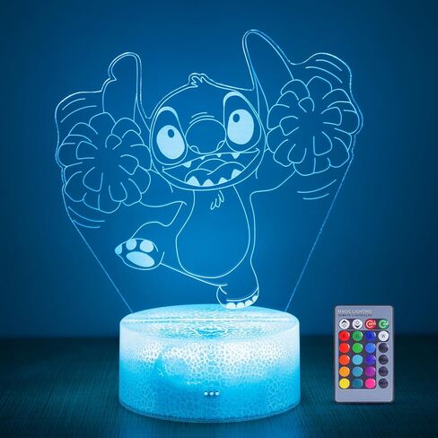 Stitch light Stitch Gifts for Girls: Stitch Night Light with Remote Control 16 Colors, Stitch Room Decor for Kids, Stitch Stuff Birthday Party Decorations Festival Christmas Gifts for Family Friends in Kuwait