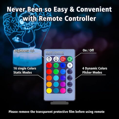 Stitch light Stitch Gifts for Girls: Stitch Night Light with Remote Control 16 Colors, Stitch Room Decor for Kids, Stitch Stuff Birthday Party Decorations Festival Christmas Gifts for Family Friends in Kuwait