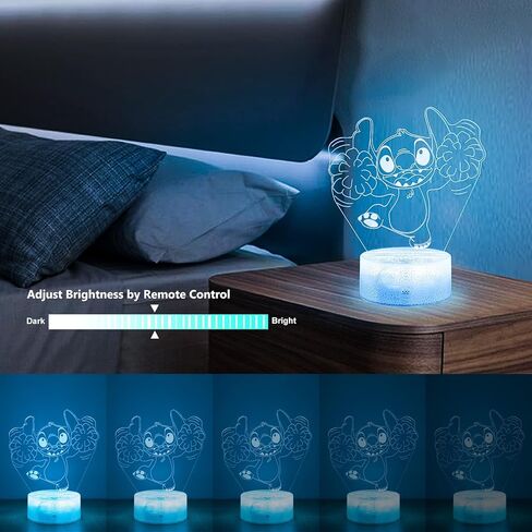 Stitch light Stitch Gifts for Girls: Stitch Night Light with Remote Control 16 Colors, Stitch Room Decor for Kids, Stitch Stuff Birthday Party Decorations Festival Christmas Gifts for Family Friends in Kuwait