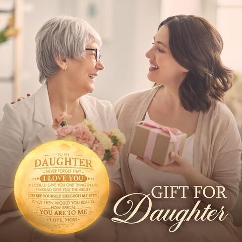 هدايا عيد الحب لابنتي، لهدايا عيد ميلاد ابنتي لها، هدايا للأم والابنة للنساء، هدايا ابنة بالغة من الأم، زينة عيد ميلاد في الداخل، مصباح ليلي محفور على شكل قمر in Kuwait