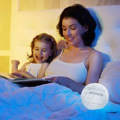 هدايا عيد الحب لابنتي، لهدايا عيد ميلاد ابنتي لها، هدايا للأم والابنة للنساء، هدايا ابنة بالغة من الأم، زينة عيد ميلاد في الداخل، مصباح ليلي محفور على شكل قمر in Kuwait