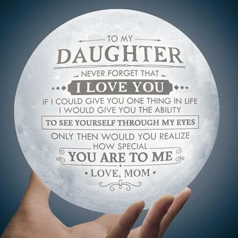 هدايا عيد الحب لابنتي، لهدايا عيد ميلاد ابنتي لها، هدايا للأم والابنة للنساء، هدايا ابنة بالغة من الأم، زينة عيد ميلاد في الداخل، مصباح ليلي محفور على شكل قمر in Kuwait