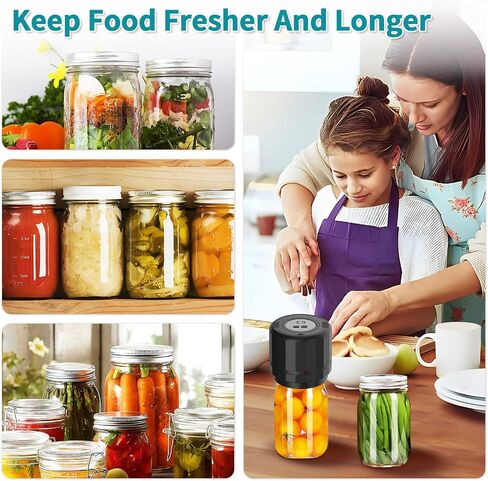 Electric Mason Jars Vacuum Sealer Kit for Canning Jars for Food Storage Kitchen, Includs 5 Wide & 5 Regular Mouth Mason Jar Lids & Can Opener in Saudi Arabia