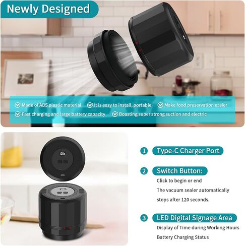 Electric Mason Jars Vacuum Sealer Kit for Canning Jars for Food Storage Kitchen, Includs 5 Wide & 5 Regular Mouth Mason Jar Lids & Can Opener in Saudi Arabia