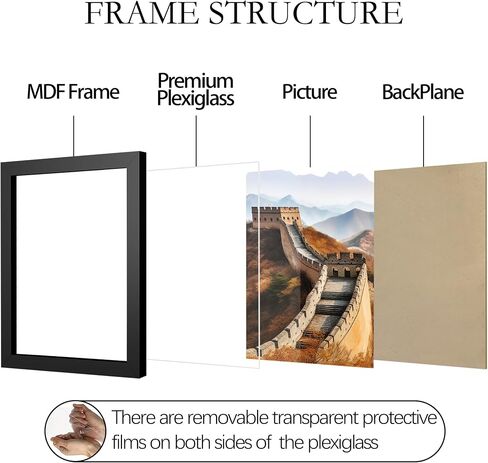 إطار صورة Picrit مقاس 11 × 17، إطار صورة لحفاضات التثبيت على الحائط، أسود in Kuwait