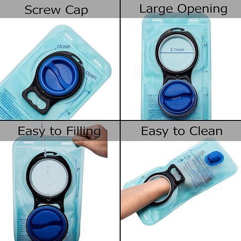 Mothybot 3L 2L 1.5L Hydration Bladder, Upgraded Leak Proof 50OZ/ 70OZ/ 100OZ 3 Liter Water Reservoir for Most Hydration Pack Replacement with Quick Release Insulated Tube & Auto Shut-Off Valve Outdoor in Saudi Arabia