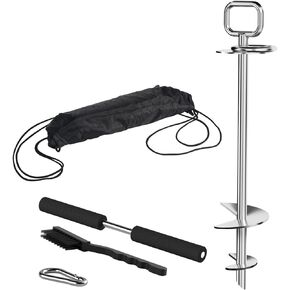Coziselect Dog Tie Out Stake, 360°Swivel Heavy Duty Dog Stake, Dog Stake for Dogs up to 200 lbs, Dog Stakes for Outdoor, Yard and Camping, Silver in Saudi Arabia