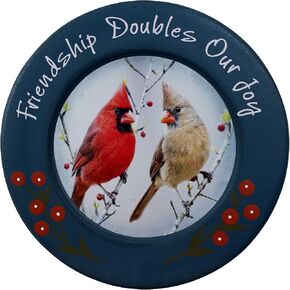 CVHOMEDECO. Birds Decorative Plate Rustic Distressed Round Display Wooden Plate Home Décor Art, 9-3/4 Inch in Kuwait