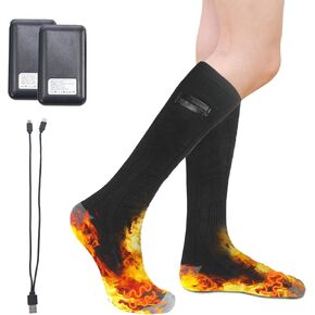 Heated Socks for Men Women, 4000mAh Rechargeable Electric Heated Socks Battery Heating Socks with 3 Heat Settings for Outdoors Hunting Skiing Riding Camping Fishing in Kuwait