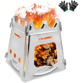 Muco Wood Burning Camp Stove Portable Folding Camping Backpack Stove Stainless Steel for Outdoor Camping Hiking Backpacking Picnic BBQ in Saudi Arabia