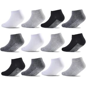 EPEIUS Baby Socks Low Cut Non-Slip Socks for Newborn Infants Toddlers Girls Boys Ankle Socks with Grips 12 Pairs in Kuwait
