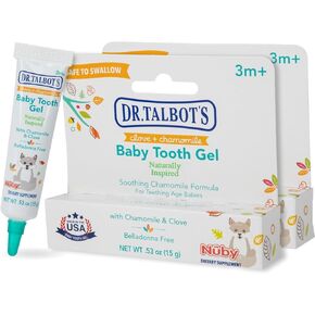 Dr. Talbot's Baby Tooth Gel for Sore Gums, Naturally Inspired, 2 Pack, 1.06 Oz, benzocaine Free, Belladonna Free