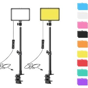 2 Pack Streaming Key Light with Desk Stand C-Clamp Stand Dimmable Video Panel Light for Video Recording Conference Webcam Laptop Zoom in Saudi Arabia