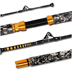 Fiblink 1-Piece Saltwater Offshore Trolling Rod 6-Feet Big Game Rod Conventional Boat Fishing Pole in Kuwait