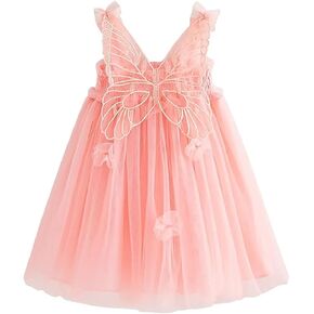 Baby Girls Tulle Tutu Dress Butterfly Flower Print Back Sundress Size 6M-5T in Saudi Arabia