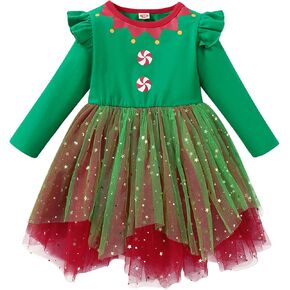 FANCYNN Toddler Girls Christmas Outfit Tulle Tutu Christmas Dress 9M-6Y in Kuwait