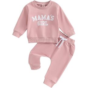 Kaipiclos Toddler Baby Girl Fall Winter Outfit Mamas Girl Long Sleeve Pullover Sweatshirts Jumper Pants Clothes Set in Saudi Arabia
