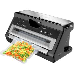 GERYON Vacuum Sealer - آلة ختم الطعام الفاخرة مع قطاعة أكياس مدمجة وتخزين اللف، شفط قوي لحفظ الطعام، وضع الطعام الرطب الجاف - مجموعة المبتدئين مع أكياس ختم الهواء ولفة in Kuwait