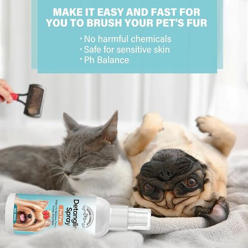 Dog Detangler Spray, No-Rinse Pet Detangler Spray for Tangles, Knots&Matted Coat, Dog Detangler Spray Dematting, Natural Detangler Spray for Dogs, Nontoxic in Kuwait