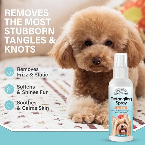 Dog Detangler Spray, No-Rinse Pet Detangler Spray for Tangles, Knots&Matted Coat, Dog Detangler Spray Dematting, Natural Detangler Spray for Dogs, Nontoxic in Kuwait