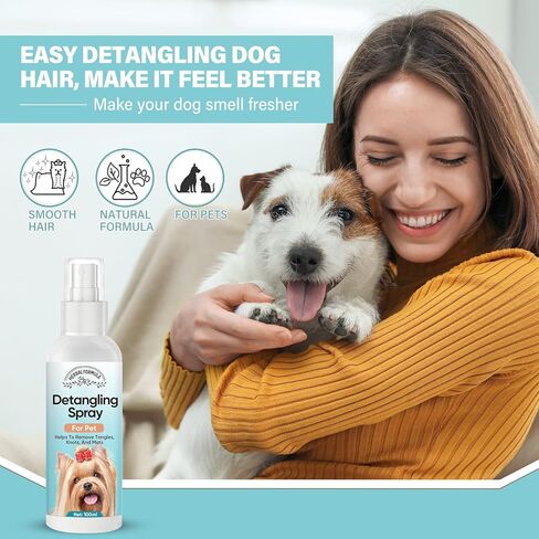 Dog Detangler Spray, No-Rinse Pet Detangler Spray for Tangles, Knots&Matted Coat, Dog Detangler Spray Dematting, Natural Detangler Spray for Dogs, Nontoxic in Kuwait