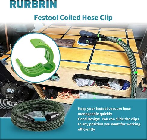 RURBRIN Coiled Hose Clips Compatible with Festool 27mm Vacuum Hoses, Festool Sander And Dust Extractor, 10 Sets Tidy your mess in Kuwait