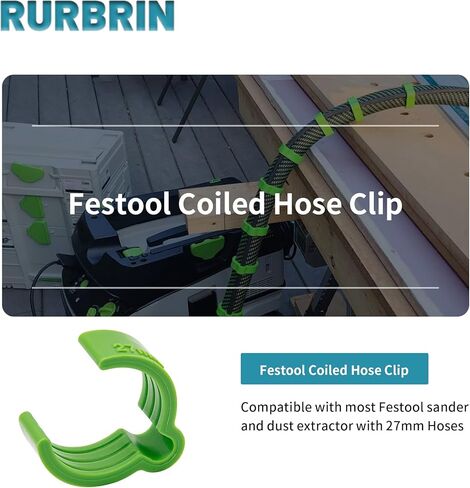 RURBRIN Coiled Hose Clips Compatible with Festool 27mm Vacuum Hoses, Festool Sander And Dust Extractor, 10 Sets Tidy your mess in Kuwait