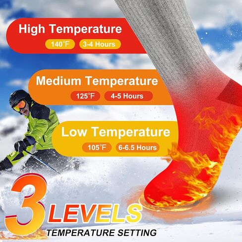 SVPRO Rechargeable Heated Socks for Men Women Electric Battery Operated Heated Socks 3 Heat Settings Warm Winter Socks for Sport Outdoor Indoor Thermal Foot Warmers in Saudi Arabia